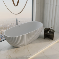 Bijou Freestanding Fluted Stone Bath 1750mm